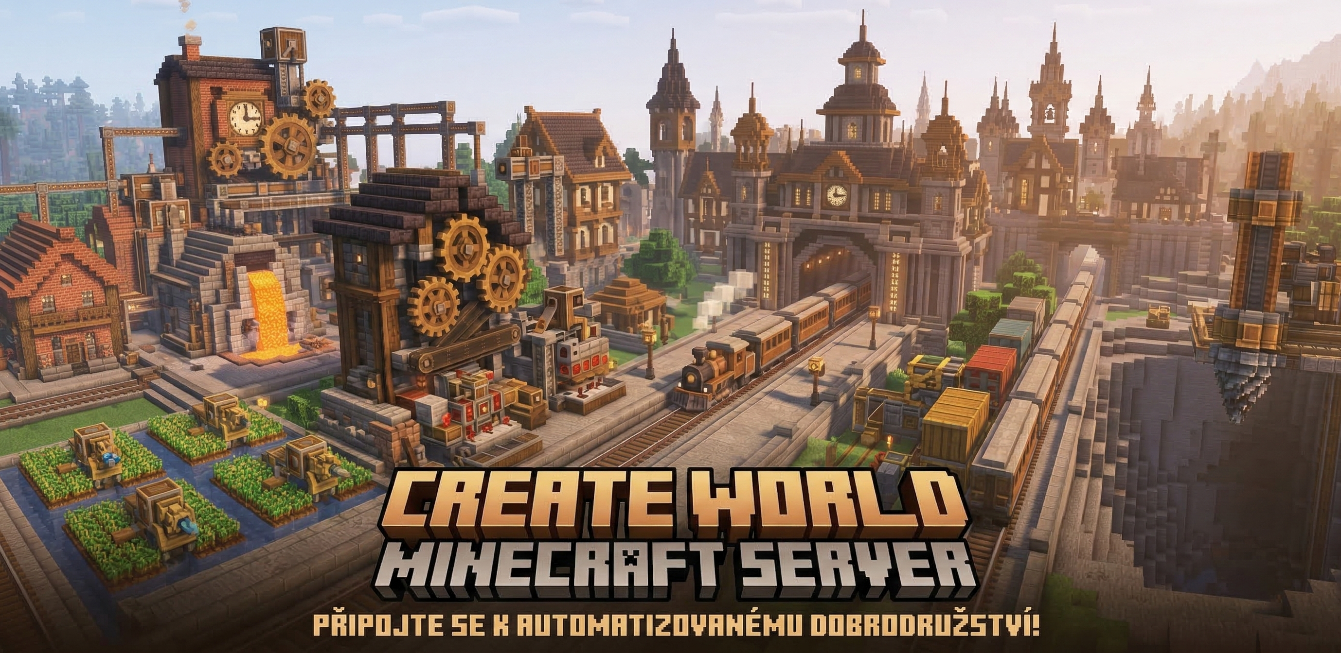Vlaková trať a krajina Create World