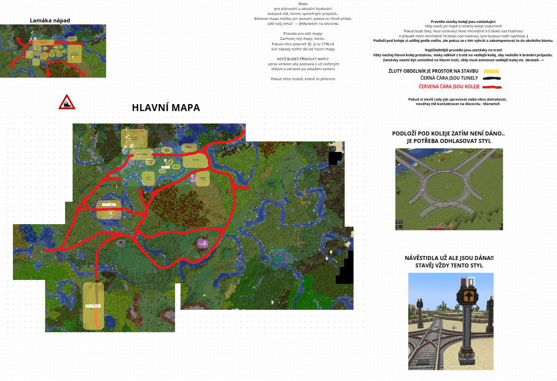 Mapa vlakové dopravy na Create Worldu